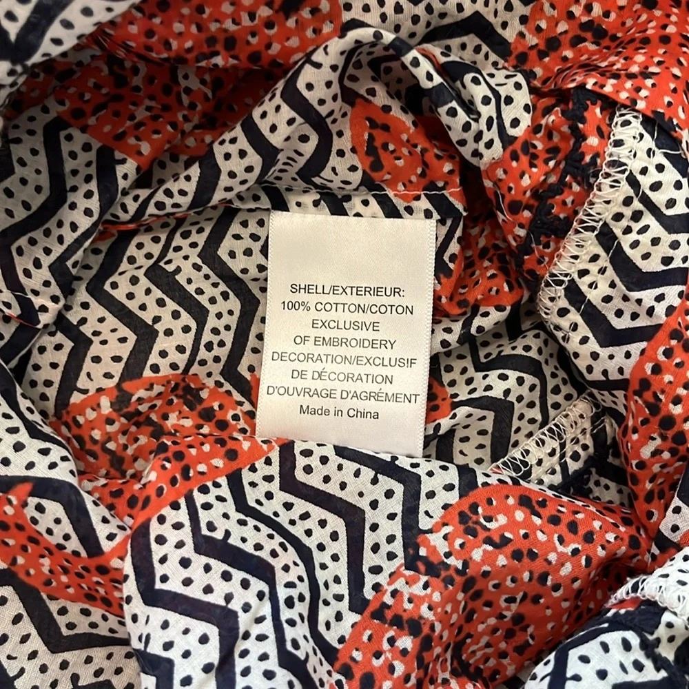 Tory Burch Red, Black & White Knit Swim Coverup